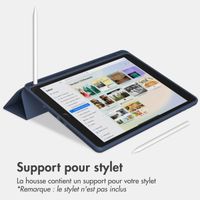 Accezz Étui de téléphone portefeuille Smart Silicone iPad 9 (2021) 10.2 / iPad 8 (2020) 10.2 / iPad 7 (2019) 10.2 - Bleu foncé