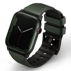 Uniq Bracelet Linus AiroSoft™ en silicone Apple Watch Series 1 t/m 11 / SE / Ultra (44/45/46/49 mm) - Moss Green
