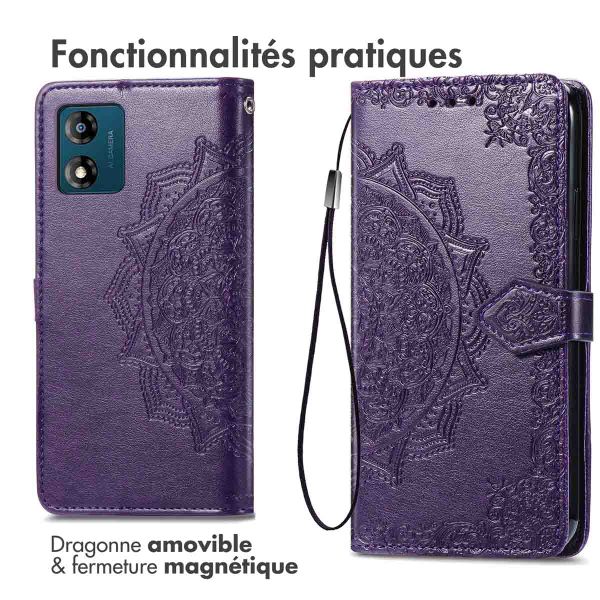 imoshion Etui de téléphone portefeuille Mandala Motorola Moto E13 - Violet