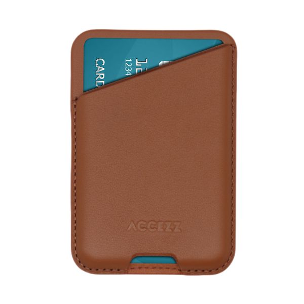 Accezz Leather Cardholder MagSafe - Porte-cartes avec MagSafe - Sienna Brown