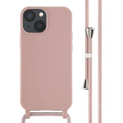 imoshion Coque en silicone avec cordon Apple iPhone 13 Mini - Sand Pink
