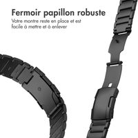 Accezz Bracelet en acier Titane mat  - Connexion Garmin 26 mm - Noir