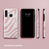 Selencia Coque arrière Vivid Tough Huawei P30 Lite - Colorful Zebra Old Pink