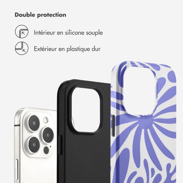 Selencia Coque arrière Vivid Tough iPhone 14 - Modern Bloom Sapphire Blue