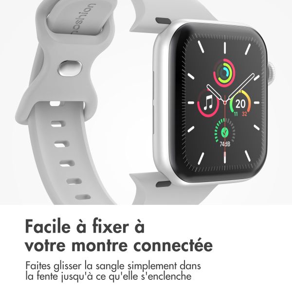 imoshion Bracelet en silicone⁺ Apple Watch Series 1 t/m 11 / SE / Ultra (44/45/46/49 mm) - Taille M/L - Fog