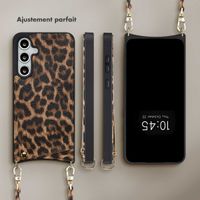 Selencia Coque de télephone Nova avec cordon et porte-cartes Samsung Galaxy S24 FE - Leopard