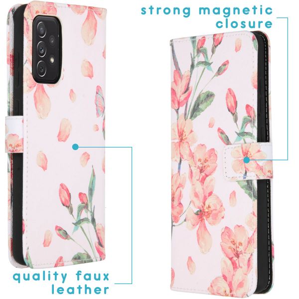 imoshion Design Softcase Bookcase Samsung Galaxy A72 - Blossom Watercolor