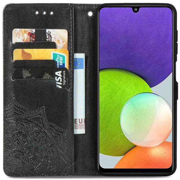 imoshion Etui de téléphone portefeuille Mandala Samsung Galaxy M22 / A22 (4G) - Noir