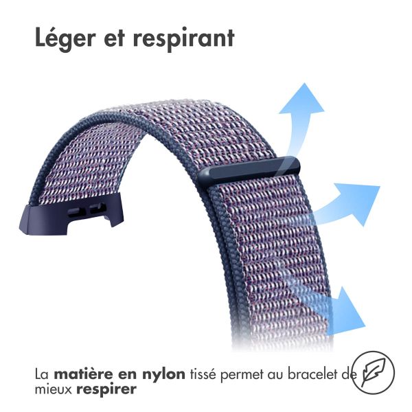 imoshion Bracelet en nylon Fitbit Charge 3 / 4 - Bleu foncé