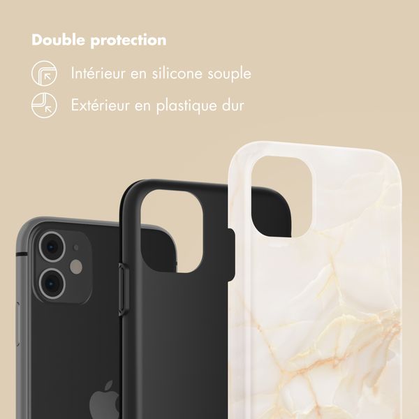 Selencia Coque arrière Vivid Apple iPhone 11 - Golden Beige Marble
