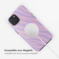 Selencia Coque arrière Vivid Tough avec MagSafe iPhone 15 - Zebra Light Pink Lilac