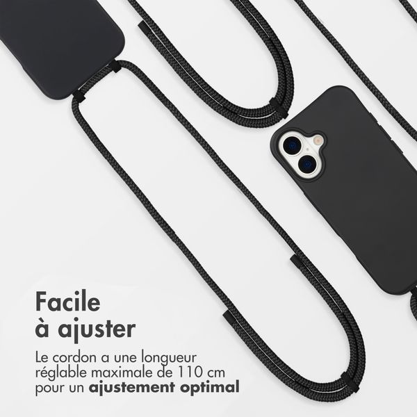 imoshion Coque arrière Color avec cordon amovible et MagSafe Apple iPhone 17 - Noir