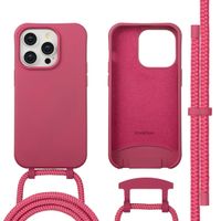 imoshion Coque arrière Color avec cordon amovible et MagSafe Apple iPhone 14 Pro - Raspberry