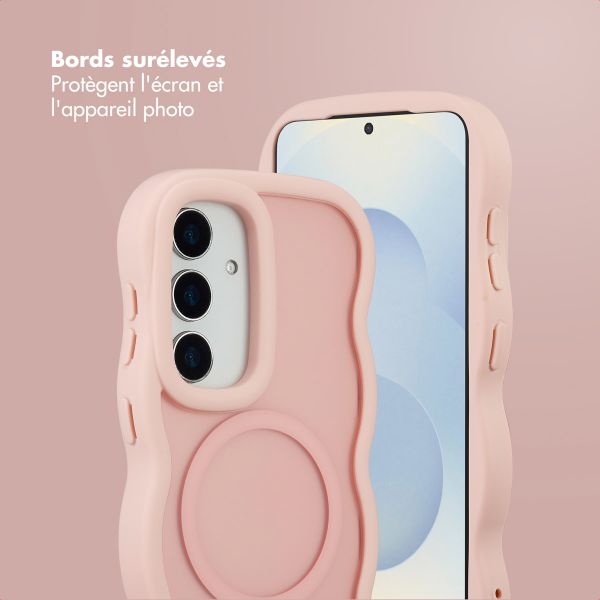 Selencia Coque arrière Wavy avec MagSafe Samsung Galaxy S24 / S25 - Soft Pink