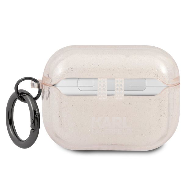 Karl Lagerfeld Karl's Head Silicone Glitter Case Apple AirPods Pro - Dorée