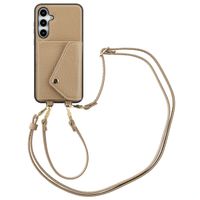 Selencia Coque à cordon avec porte-cartes enveloppe Sera Samsung Galaxy A35 - Beige