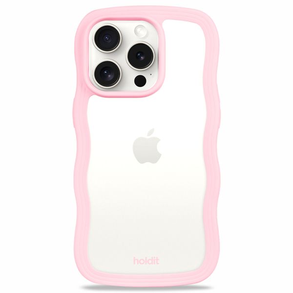 Holdit Coque Wavy iPhone 14 Pro Max - Pink / Transparent