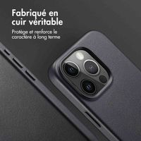 Accezz Coque arrière en cuir avec MagSafe iPhone 15 Pro - Onyx Black