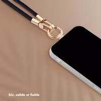 Selencia Ensemble de cordons pour téléphone avec perles et coquillages - Midnight Black