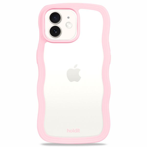 Holdit Coque Wavy Apple iPhone 12 (Pro) - Transparent / Pink