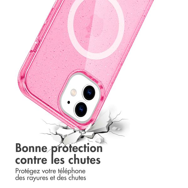 imoshion Coque Pailletée avec MagSafe Apple iPhone 12 (Pro) - Paillettes Rose