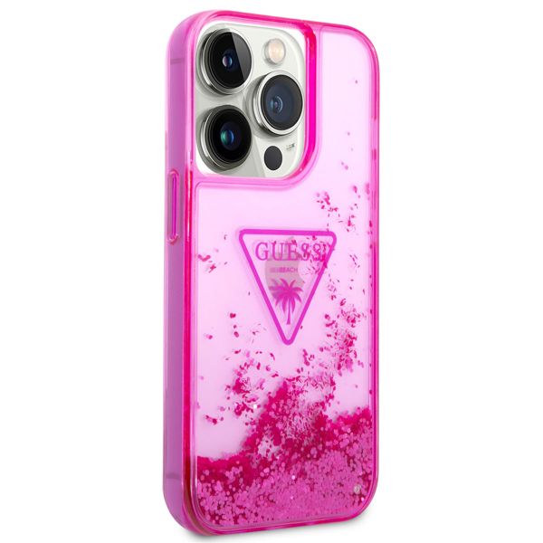 Guess Coque Liquid Glitter iPhone 14 Pro - Fuchsia