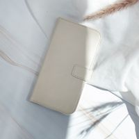 Selencia Étui de téléphone portefeuille en cuir véritable Samsung Galaxy A72 - Greige