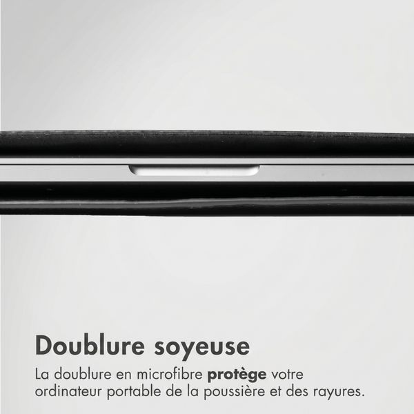 Accezz Leather Pochette ordinateur Apple MacBook 14 pouces - Noir