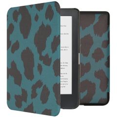 imoshion ﻿Étui de liseuse portefeuille design Slim Hard Kobo Clara HD -Green Leopard