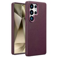 Accezz Coque arrière en cuir avec Magsafe Samsung Galaxy S25 Ultra - Heath Purple