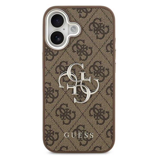 Guess Coque 4G Metal Logo Backcover Apple iPhone 17 - Silver Edge - Brown