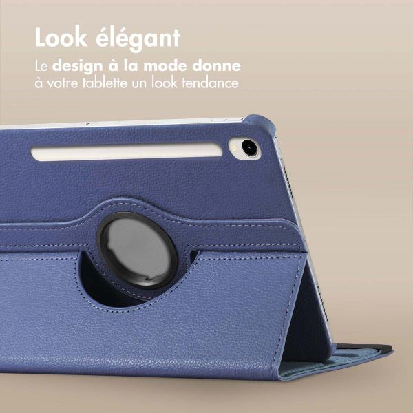 imoshion Coque tablette rotatif à 360° Samsung Galaxy Tab S9 11.0 pouces / Tab S9 FE 10.9 pouces - Bleu foncé