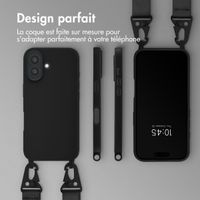 Selencia Coque silicone avec cordon amovible Apple iPhone 16 - Noir