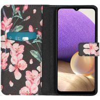 imoshion Design Softcase Bookcase Samsung Galaxy A32 (5G) - Blossom Watercolor Black