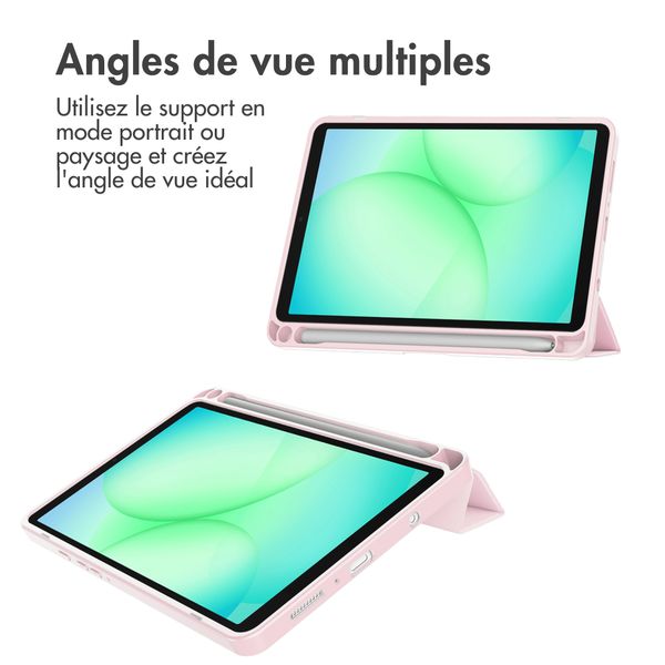 imoshion Coque tablette rigide Trifold Samsung Galaxy Tab A11 / A9 8.7 pouces - Rose