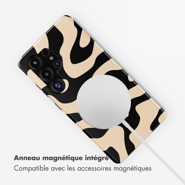 Selencia Coque arrière Vivid avec MagSafe Samsung Galaxy S25 Ultra - Art Wave Black