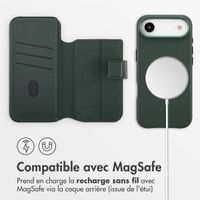Accezz Étui de télephone portefeuille en cuir 2-en-1 avec MagSafe Apple iPhone Air - Cedar Green
