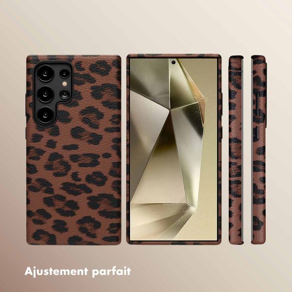 Selencia Coque Sabi imprimé panthère avec MagSafe Samsung Galaxy S24 Ultra - Mocha Brown