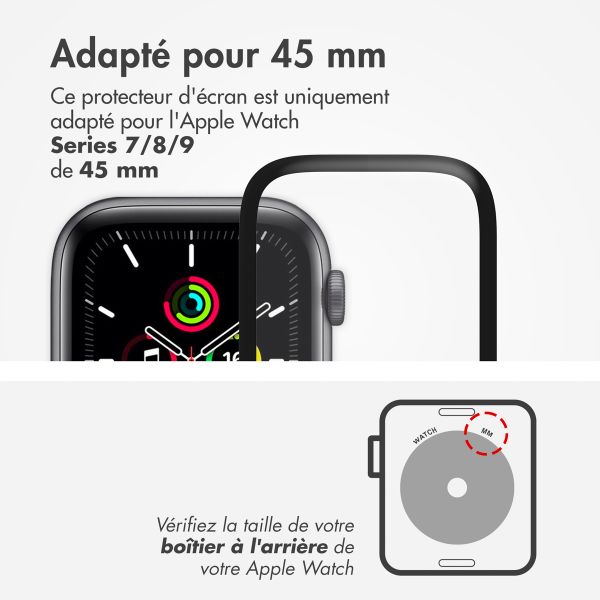 Accezz Protecteur d'écran avec applicateur pour Apple Watch Series 7-9 - 45 mm