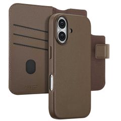 Accezz Étui de télephone portefeuille en cuir 2-en-1 avec MagSafe Apple iPhone 17 - Marron café