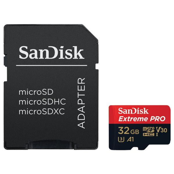 SanDisk microSD Extreme PRO - 32GB - Inclus un adaptateur SD et RescuePro Deluxe - UHS-I/U3/Full HD/4K UHD