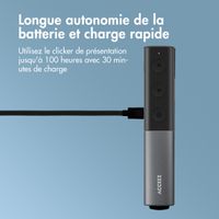 Accezz Clicker de Présentation - Présentateur avec Pointeur Laser - Noir