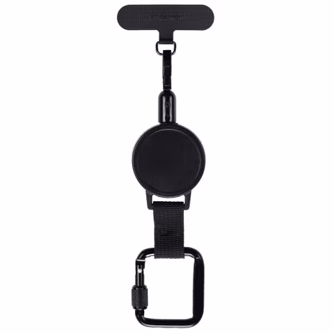 imoshion Câble rétractable avec mousqueton et pad pour téléphone - Noir