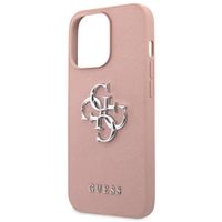 Guess Coque 4G Metal Logo Saffiano Apple iPhone 13 Pro - Rose