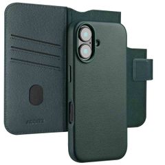 Accezz Étui de télephone portefeuille en cuir 2-en-1 avec MagSafe Apple iPhone 16 - Cedar Green
