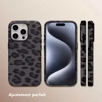 Selencia Coque Sabi imprimé panthère avec MagSafe Apple iPhone 15 Pro - Midnight Black
