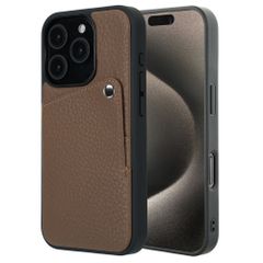 Selencia Coque Riva avec porte-cartes Apple iPhone 15 Pro - Mocha Brown