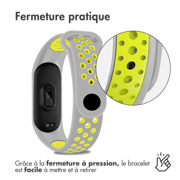 imoshion Bracelet sportif en silicone Xiaomi Mi Band 7 - Gris / Lime