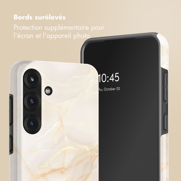 Selencia Coque arrière Vivid avec MagSafe Samsung Galaxy S25 - Golden Beige Marble
