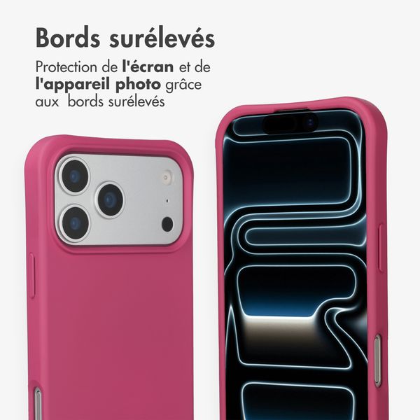 imoshion Coque arrière Color avec cordon amovible et MagSafe Apple iPhone 17 Pro Max - Raspberry